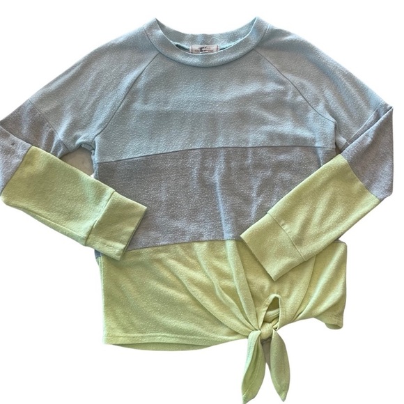 Other - Girls Sweater, Front Tie, Large, Wacking on Sunshine Brand, Blue/Gray/Ye…
